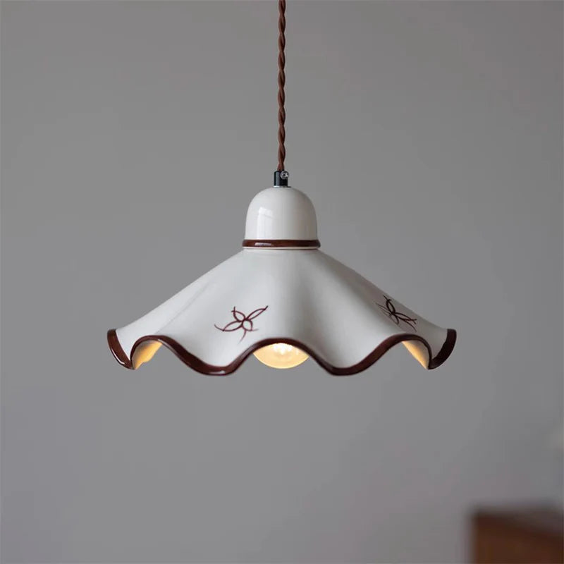 Single-Light Brass Ceramic Pendant Light