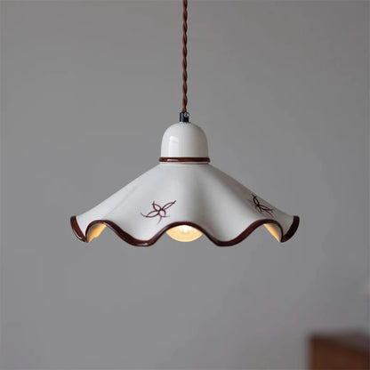 Single-Light Brass Ceramic Pendant Light