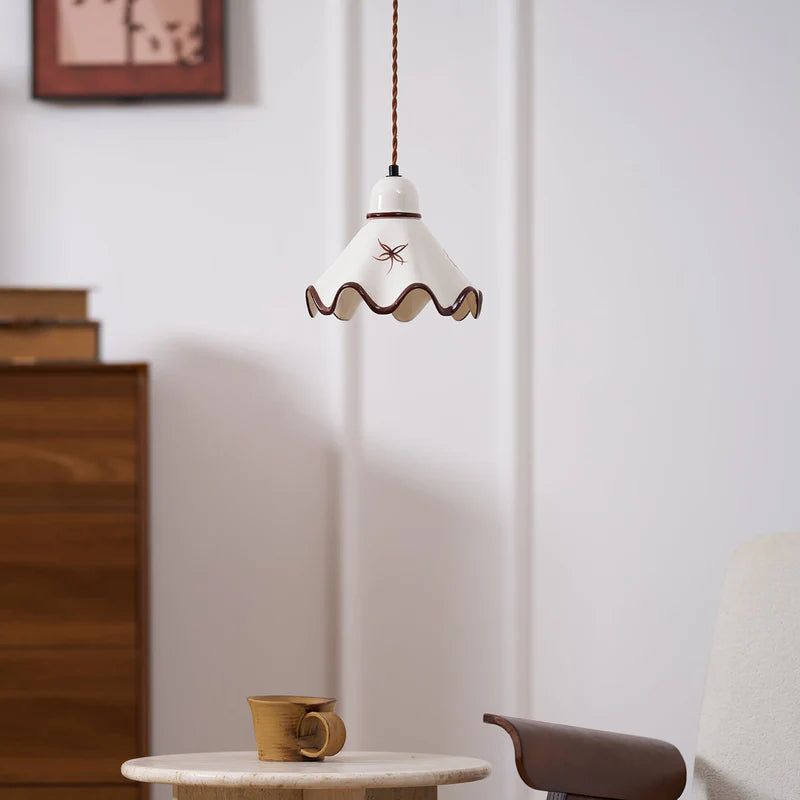 Single-Light Brass Ceramic Pendant Light