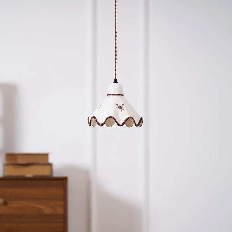 Single-Light Brass Ceramic Pendant Light