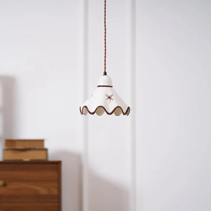 Single-Light Brass Ceramic Pendant Light