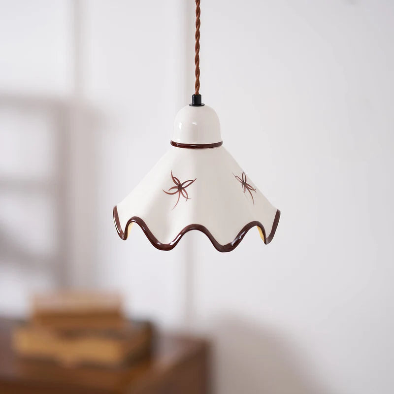 Single-Light Brass Ceramic Pendant Light