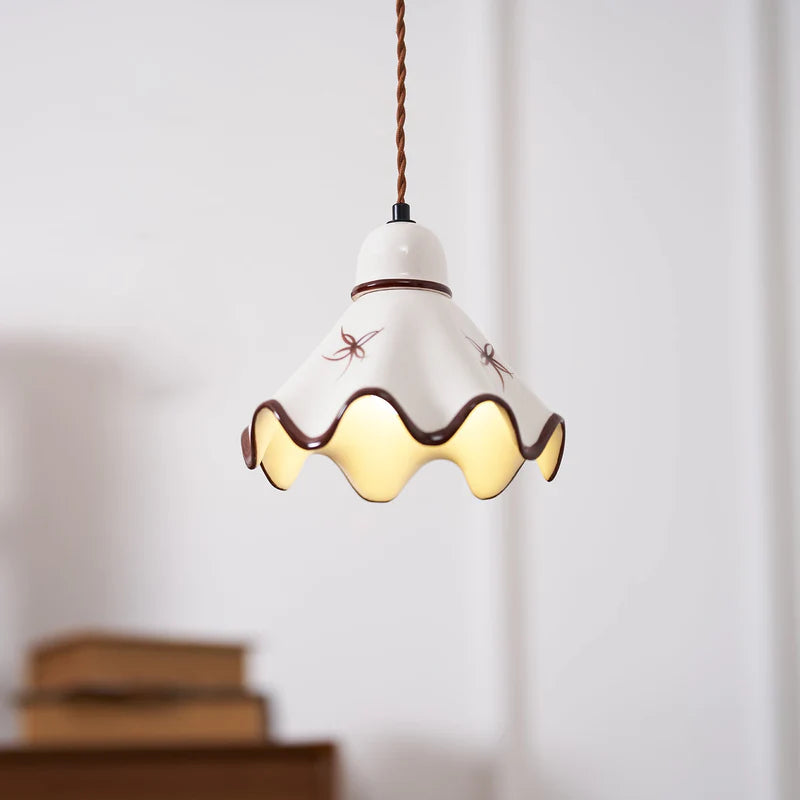 Single-Light Brass Ceramic Pendant Light