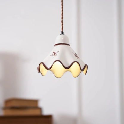 Single-Light Brass Ceramic Pendant Light
