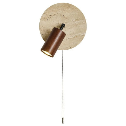 Walnut Wood Marble Wall Light / Walnut color threetone