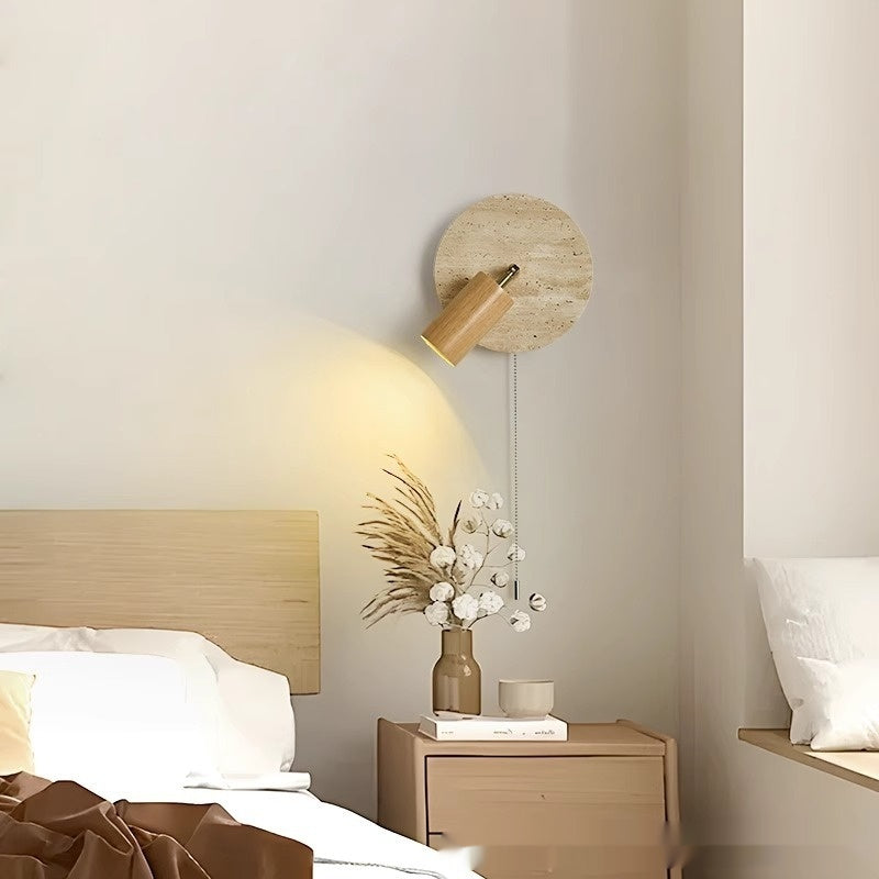 Walnut Wood Marble Wall Light